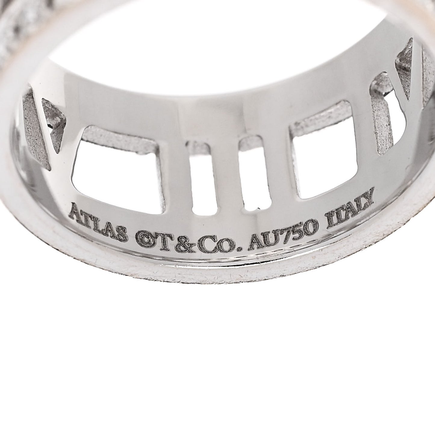 18K White Gold Diamond Wide Atlas Open Ring 50 5.5
