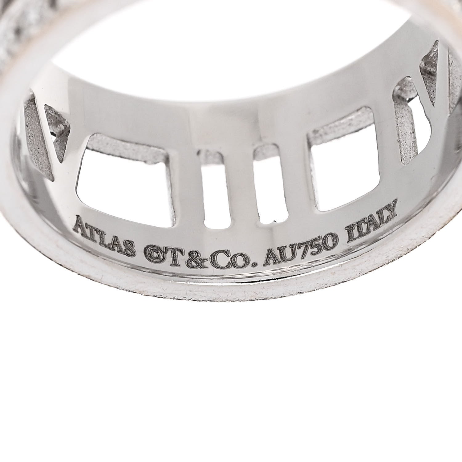 Tiffany 18K White Gold Diamond Wide Atlas Open Ring 50 5.5 4 of 5