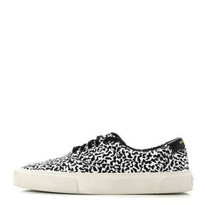 Saint Laurent Canvas Mens Venice Low Top Sneakers 41 Black White 1 of 9