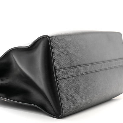 Prada Saffiano Cuir Calfskin Medium Monochrome Top Handle Tote Black 9 of 12