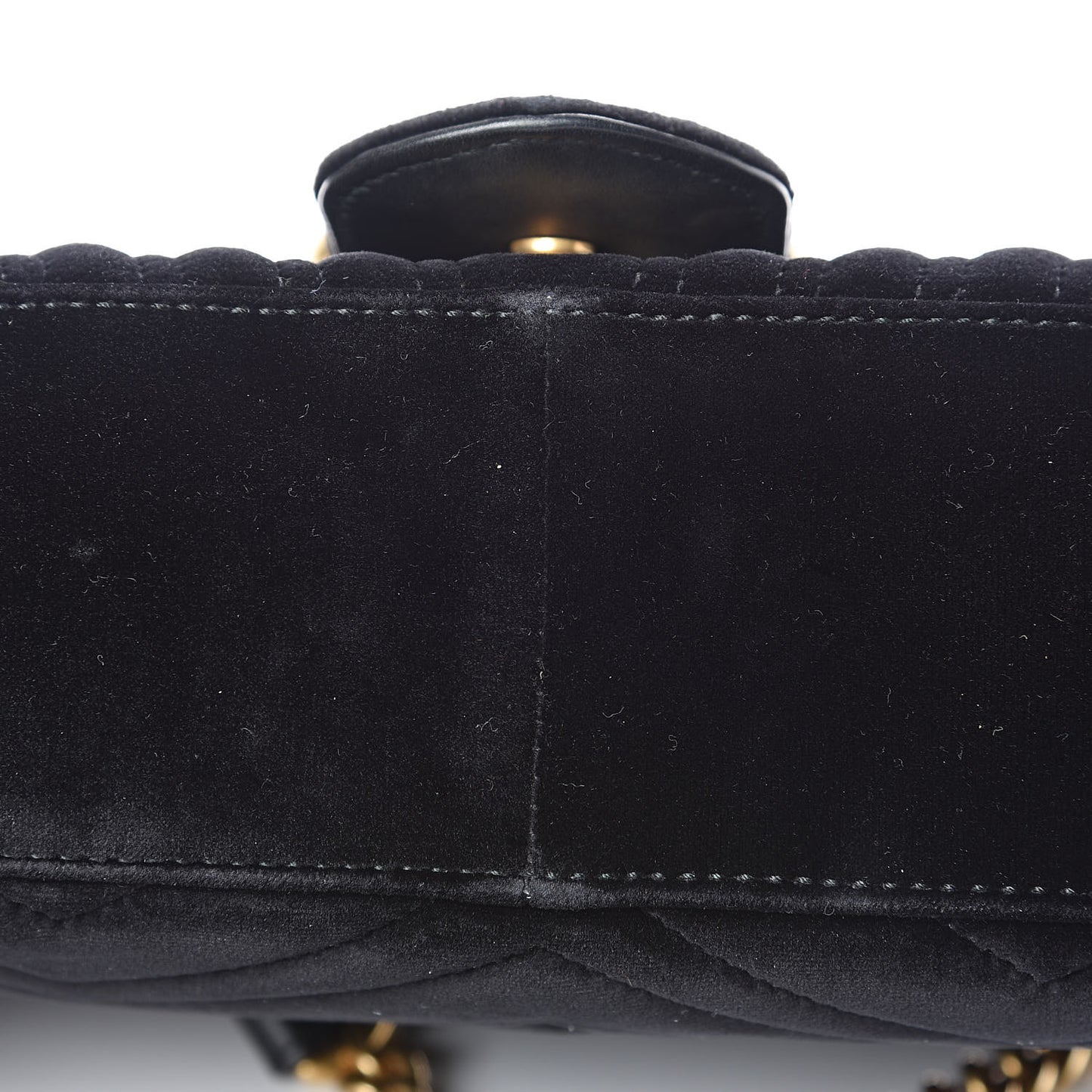 Velvet Matelasse Medium GG Marmont Shoulder Bag Black