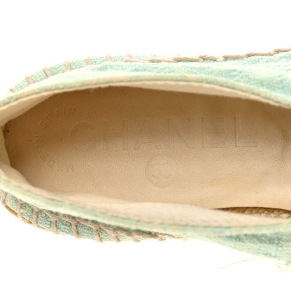 Chanel Canvas CC Espadrilles 36 Green 9 of 10