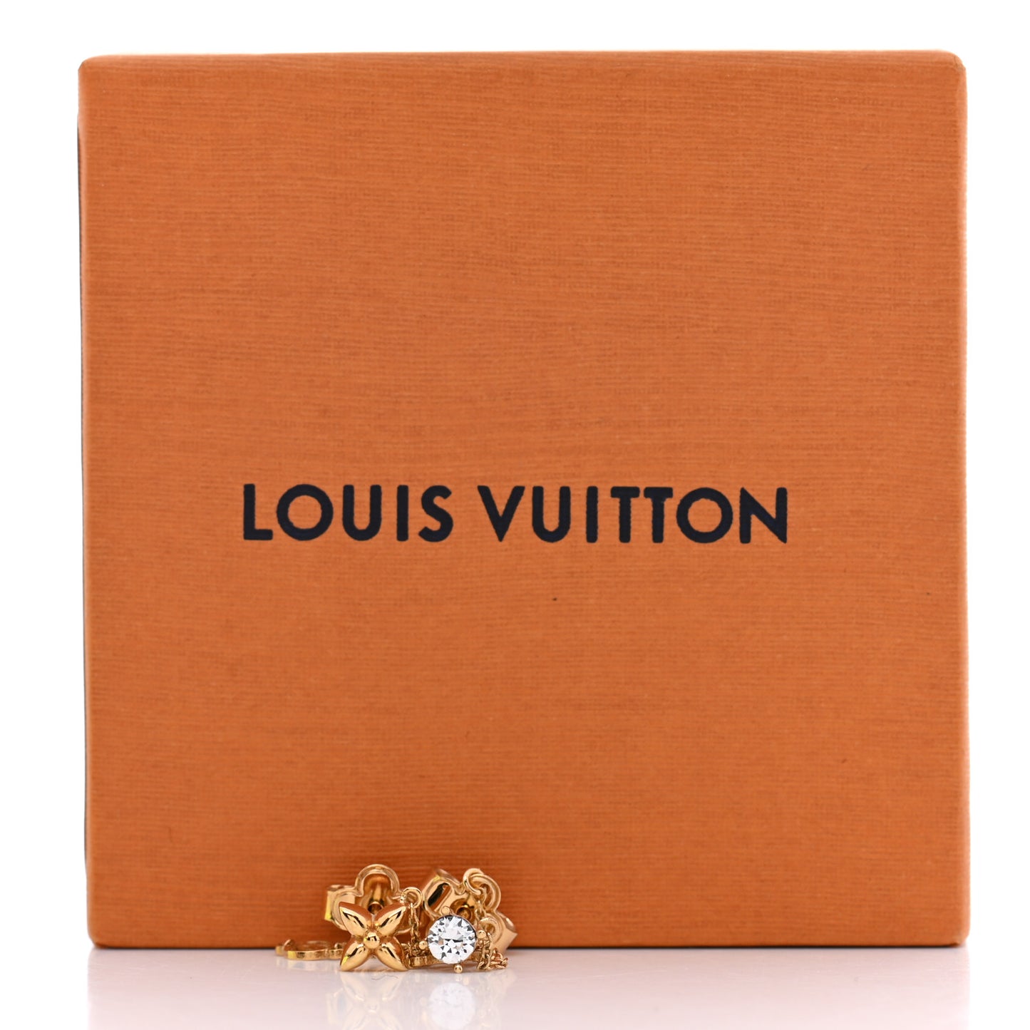 Metal Crystal Petit Louis Earrings Gold