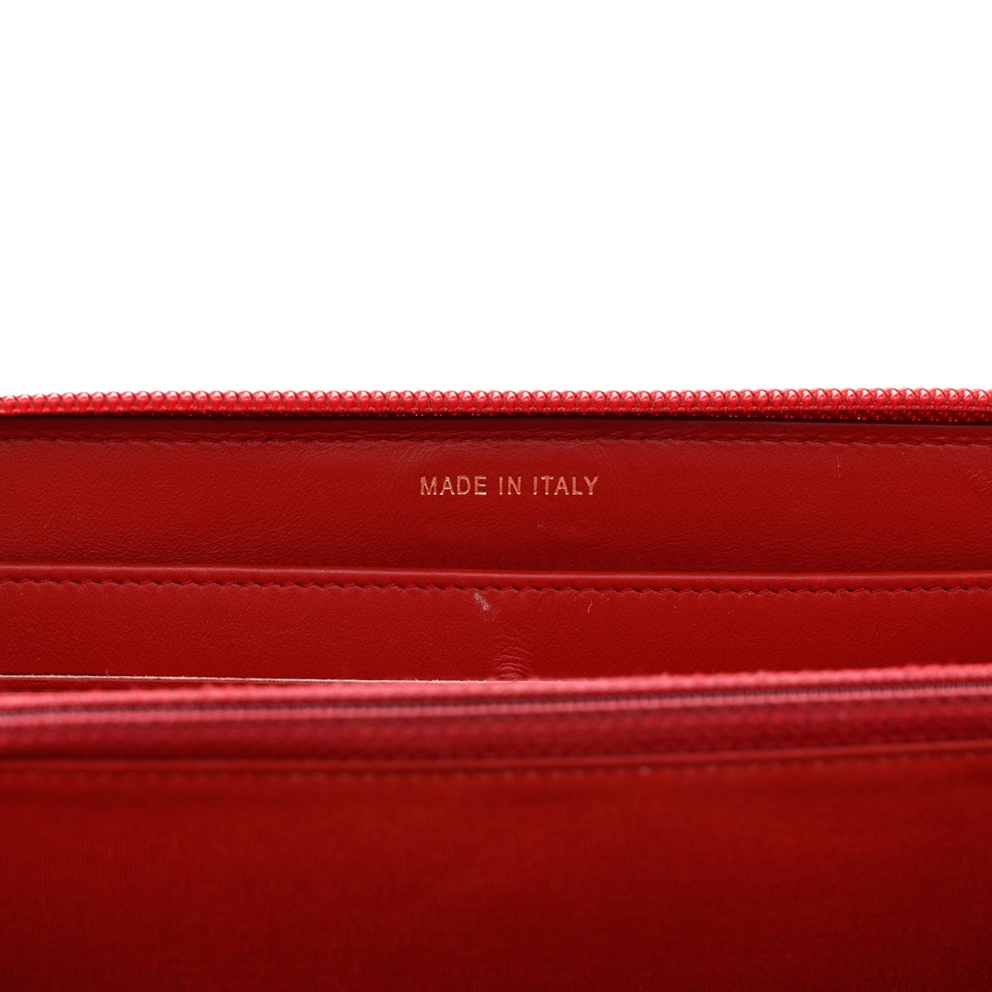 Caviar Quilted Large Boy Zip Around Wallet Red