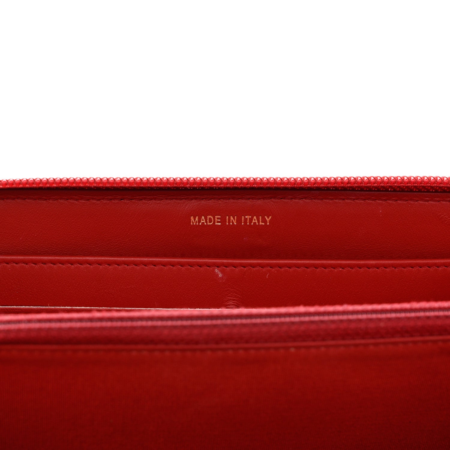 Chanel Caviar Quilted Large Boy Zip Around Wallet Red 7 of 10