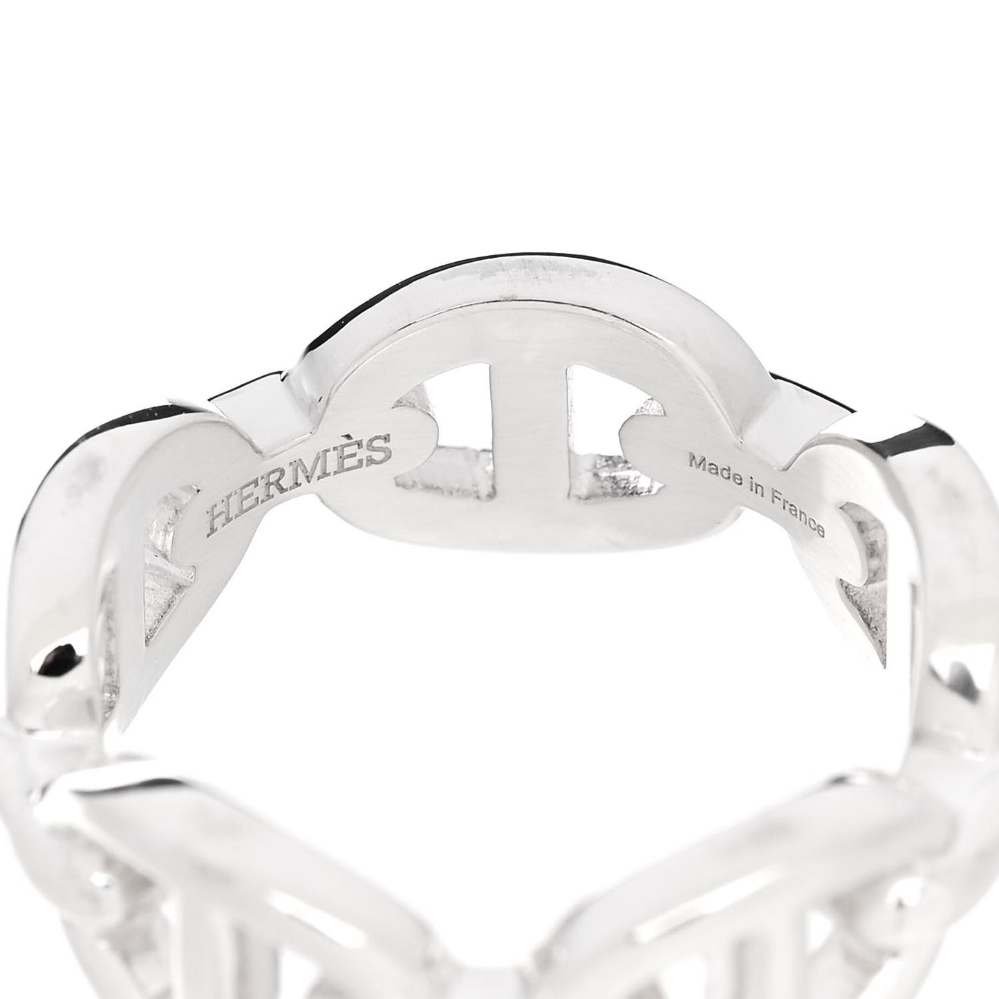 Sterling Silver PM Chaine d'Ancre Enchainee Band Ring 52 6