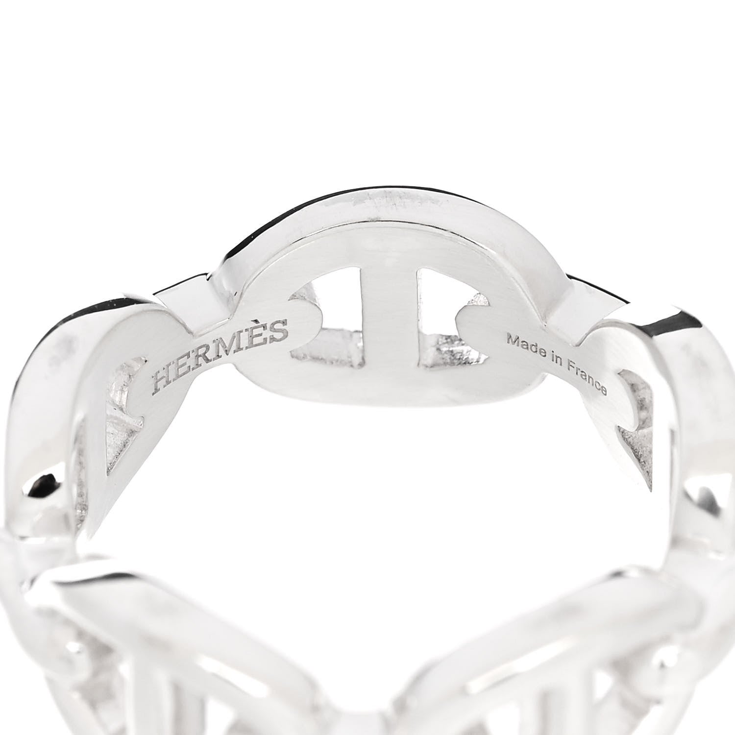 Hermes Sterling Silver PM Chaine d'Ancre Enchainee Band Ring 52 6 4 of 7