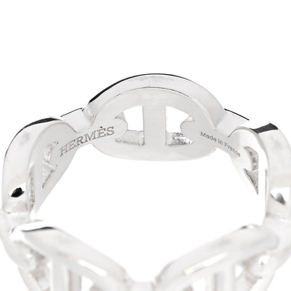 Hermes Sterling Silver PM Chaine d'Ancre Enchainee Band Ring 52 6 4 of 7