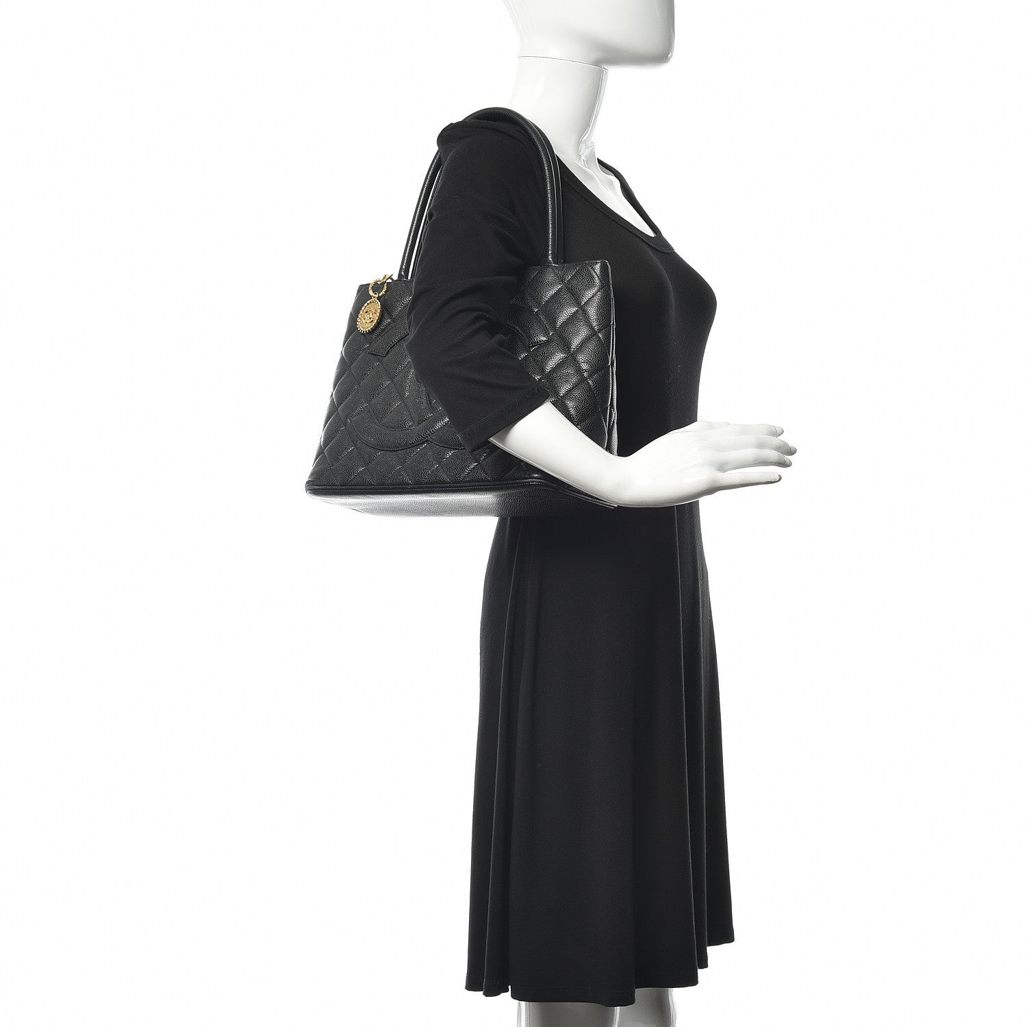 Chanel Caviar Quilted Medallion Tote Black 2 of 10