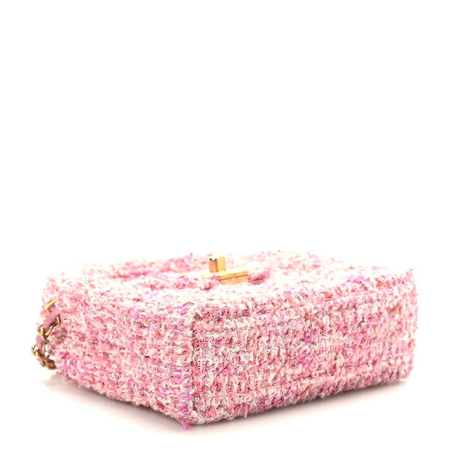 Tweed Quilted Mini Nano Kelly Shopper Pink