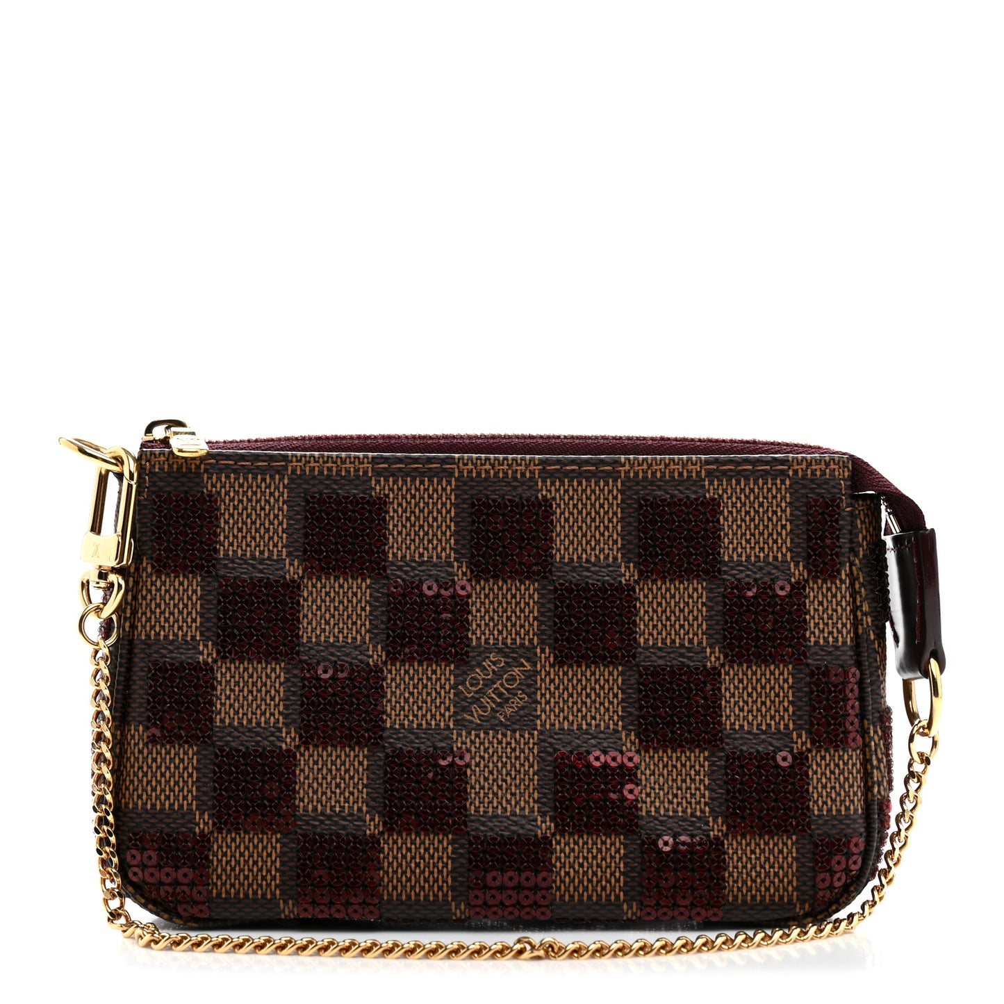 Damier Paillettes Mini Pochette Accessories Red