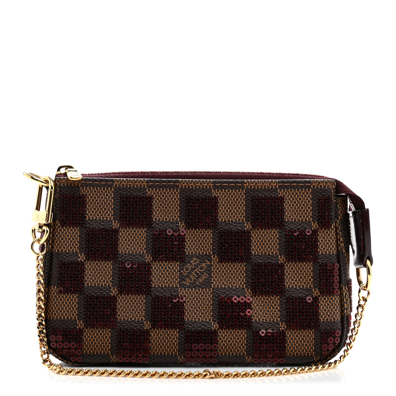 Louis Vuitton Damier Paillettes Mini Pochette Accessories Red 1 of 7
