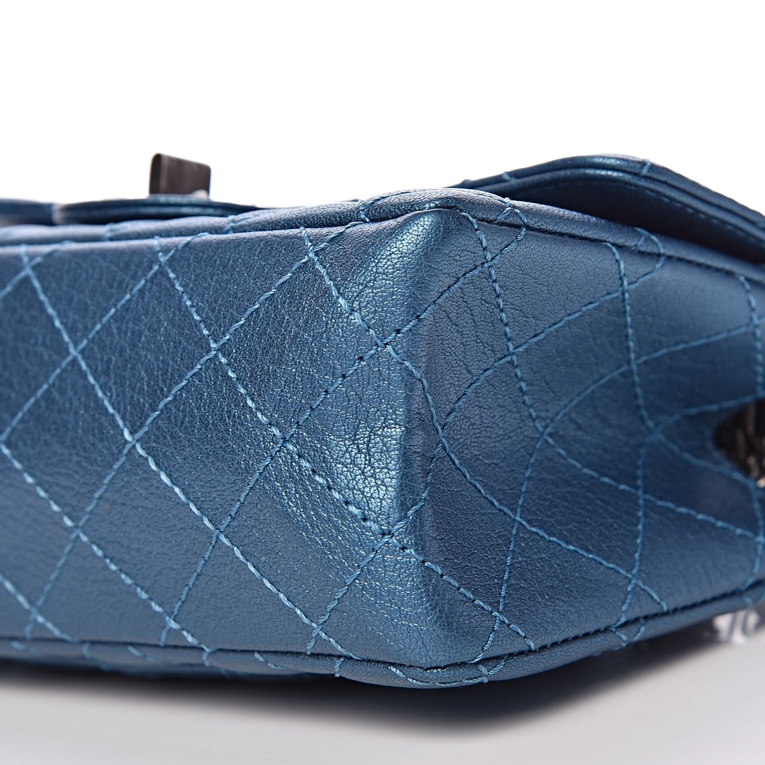 Chanel Metallic Sheepskin Quilted 2.55 Reissue Mini Flap Blue 10 of 11