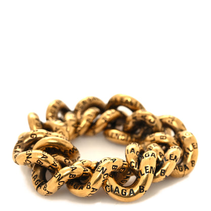 Balenciaga Logo Chain Bracelet Gold Antique Gold 3 of 4