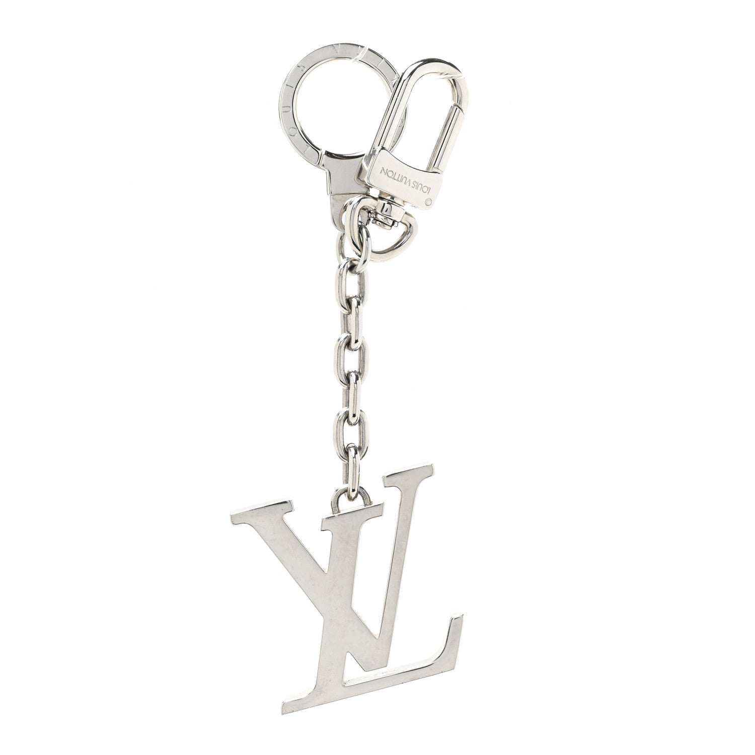 Louis Vuitton LV Facettes Bag Charm Key Holder Silver 1 of 3