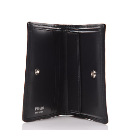 Prada Soft Calfskin Impunture Diagramme Wallet Black 5 of 7