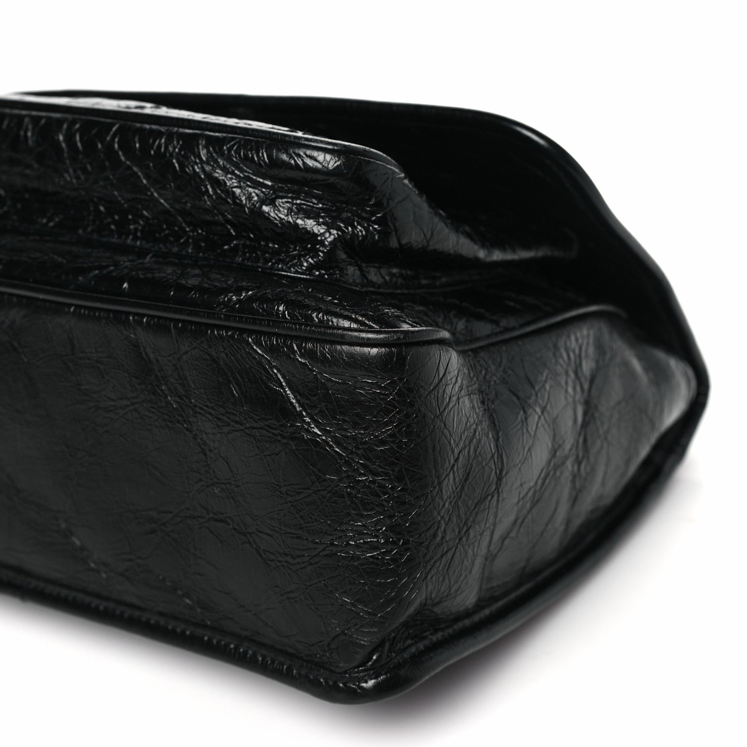Saint Laurent Crinkled Calfskin Matelasse Monogram Medium Niki Chain Satchel Black 10 of 10