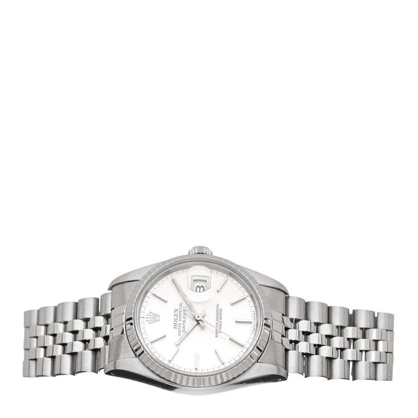 Stainless Steel 18K White Gold 36mm Oyster Perpetual Datejust Watch Silver 16234