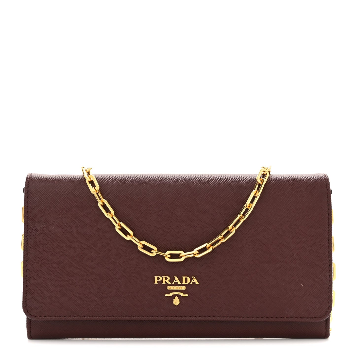 Saffiano Metal Large Chain Wallet Granato