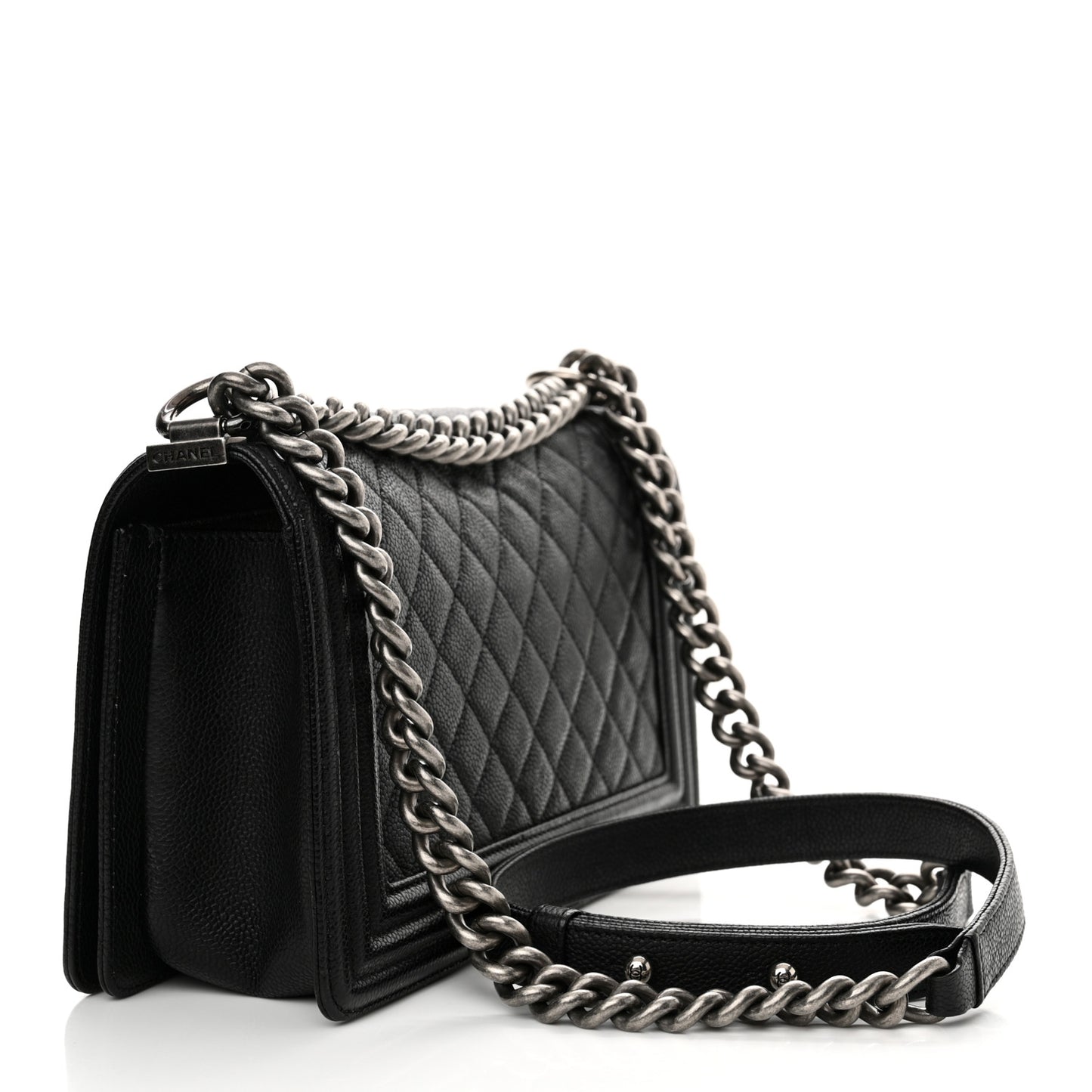 Caviar Quilted Medium Boy Flap Black