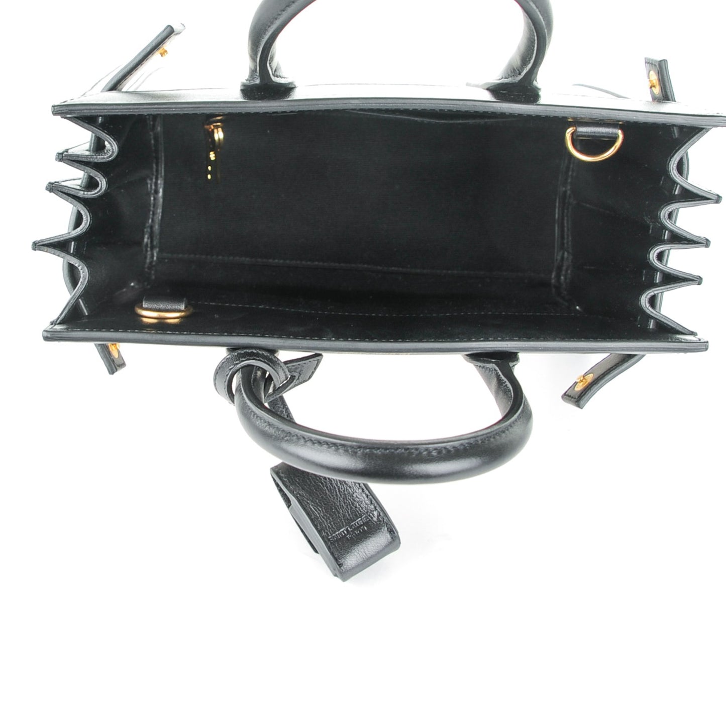 Calfskin Bi-Color Nano Sac De Jour Porcellana Black