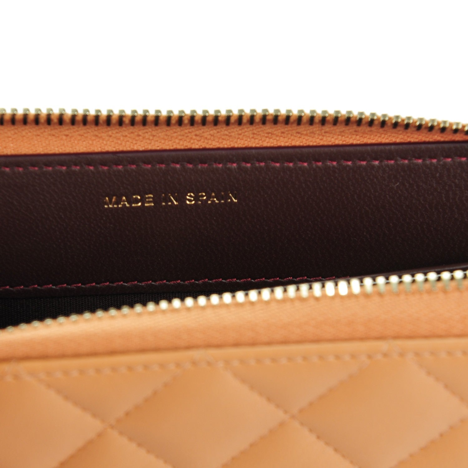 Chanel Lambskin Quilted Large Gusset Trendy CC Zip Around Wallet Camel 7 of 8