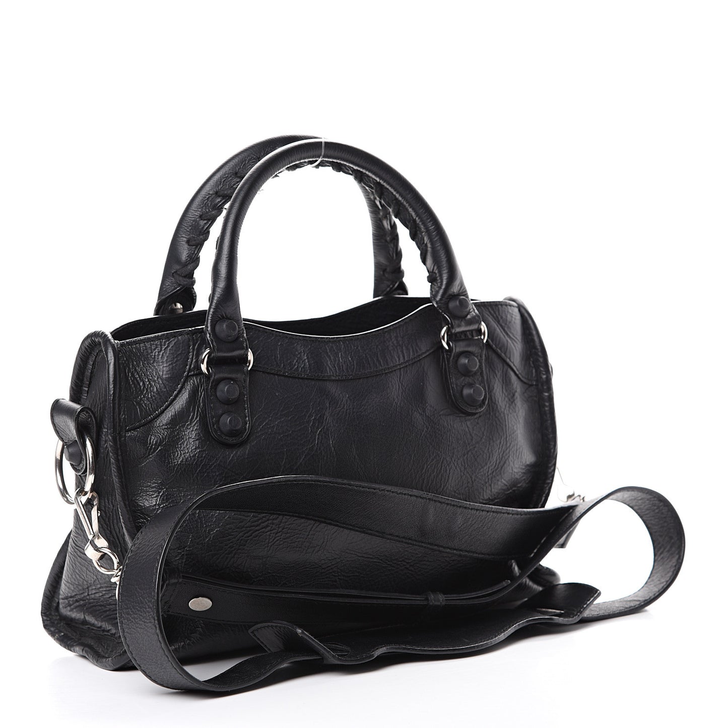 Matte Goatskin Rubber Covered Classic Hardware Mini City Black