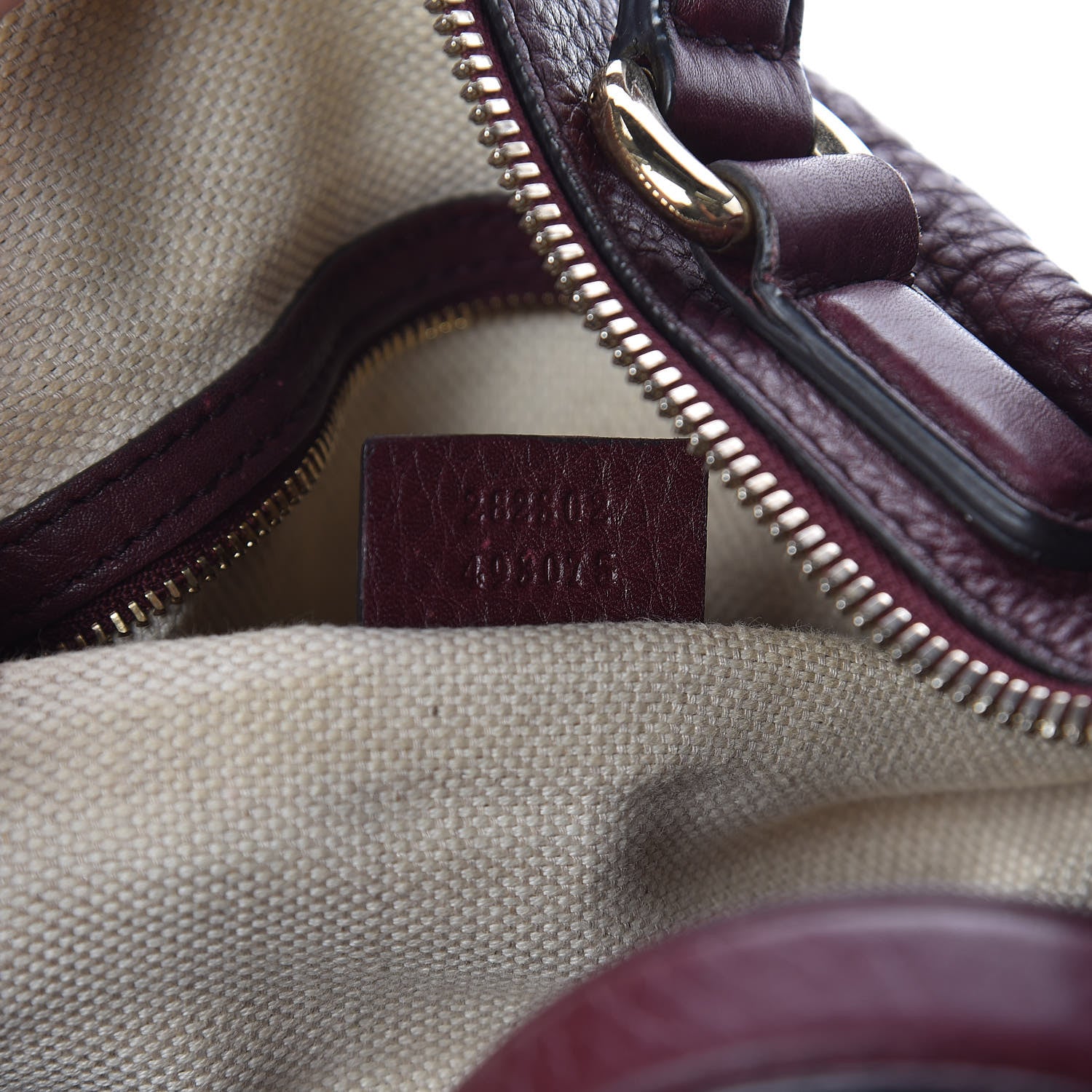 Gucci Pebbled Calfskin Medium Soho Boston Burgundy 7 of 15