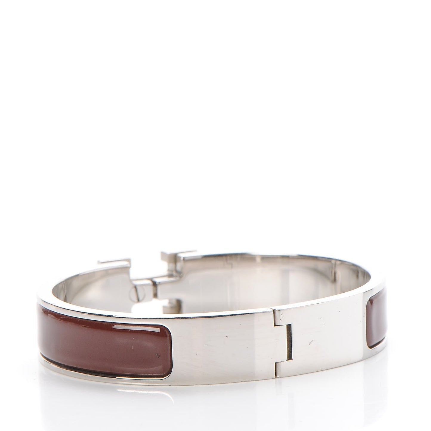 Enamel Narrow Clic Clac H Bracelet PM Burgundy