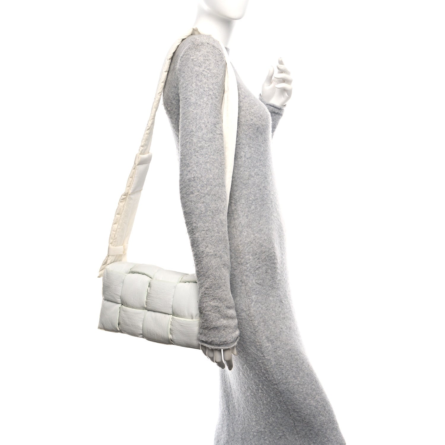Bottega Veneta Nylon Intrecciato Padded Tech Mini Cassette Belt Bag White 2 of 15