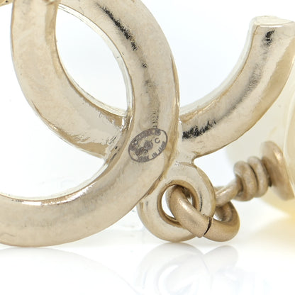 Chanel Pearl CC Heart Drop Earrings Gold 4 of 5