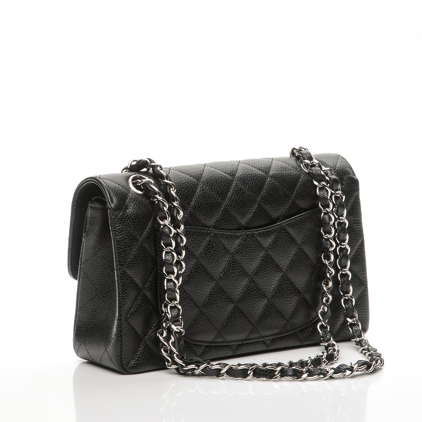 Caviar Quilted Small Double Flap Black