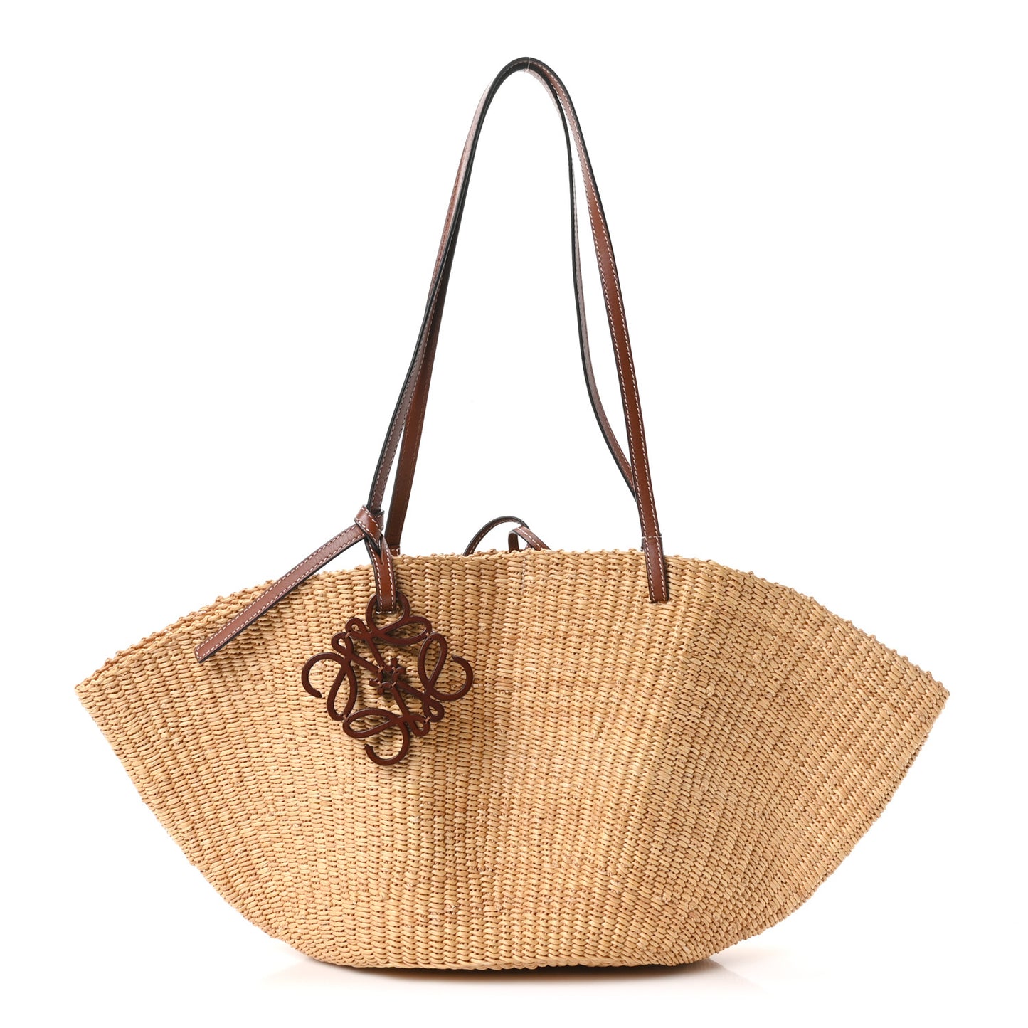 Calfskin Raffia Paulas Ibiza Small Basket Tote Bag Natural Pecan