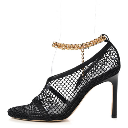 Bottega Veneta Mesh Nappa Chunky Chain Sandals 38 Black 1 of 10