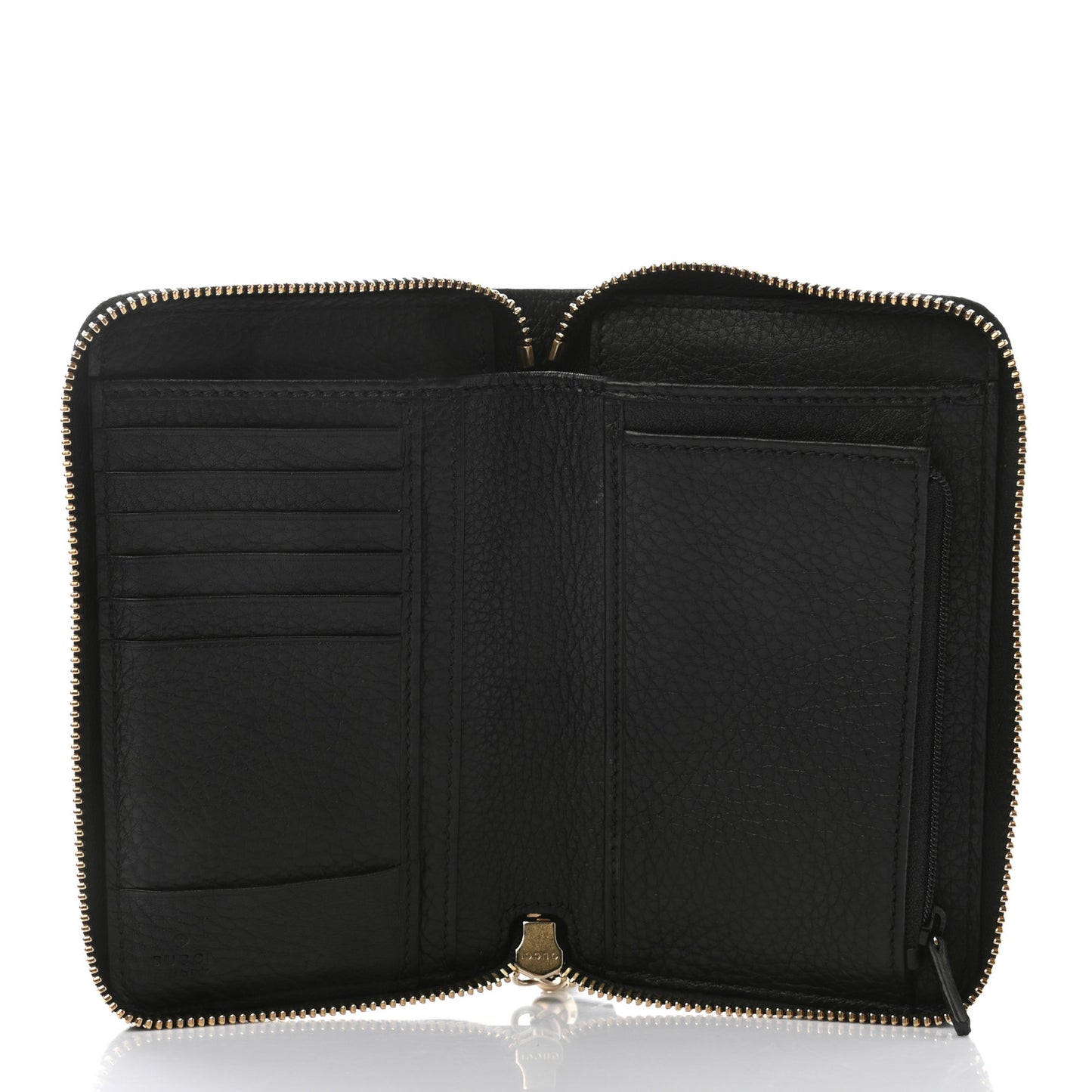Pebbled Calfskin Medium Soho Zip Around Wallet Black