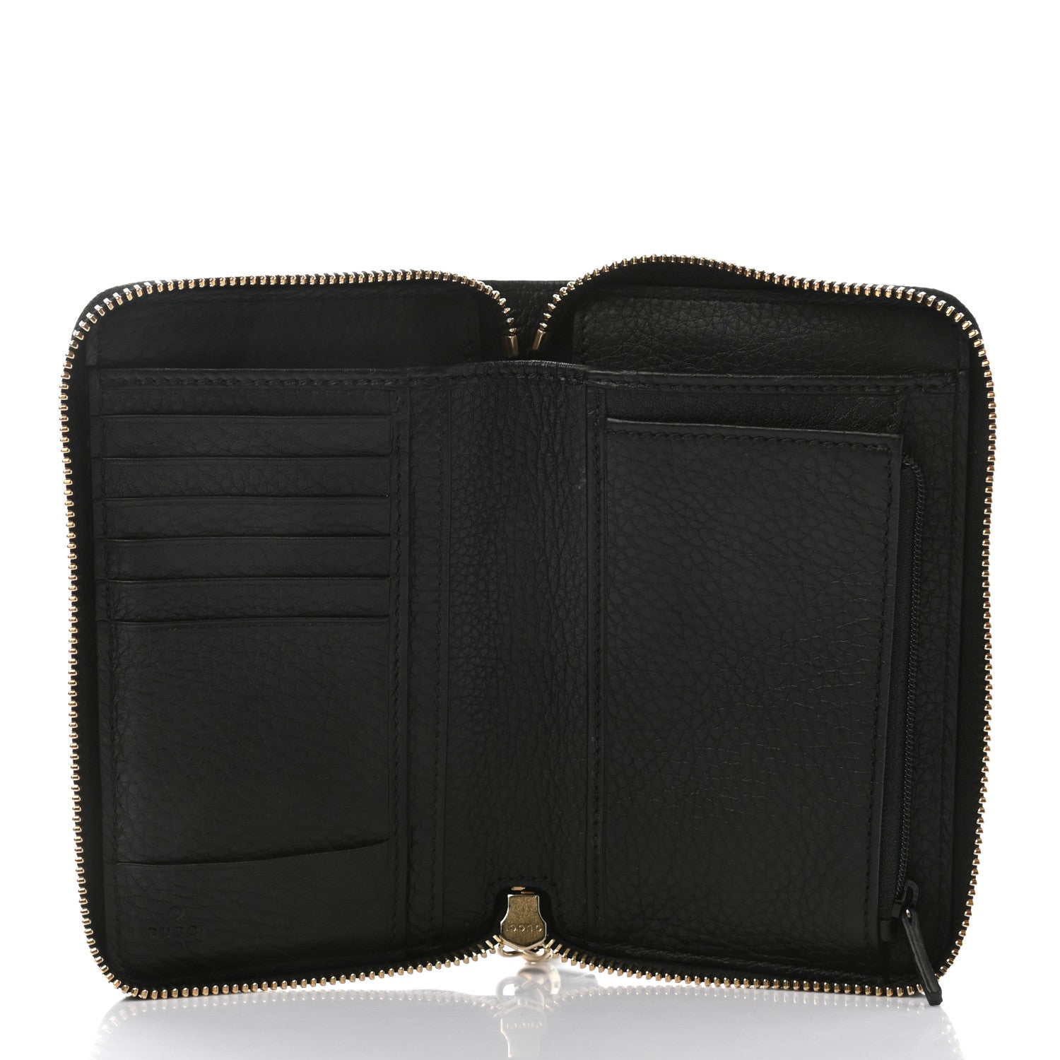 Gucci Pebbled Calfskin Medium Soho Zip Around Wallet Black 5 of 8