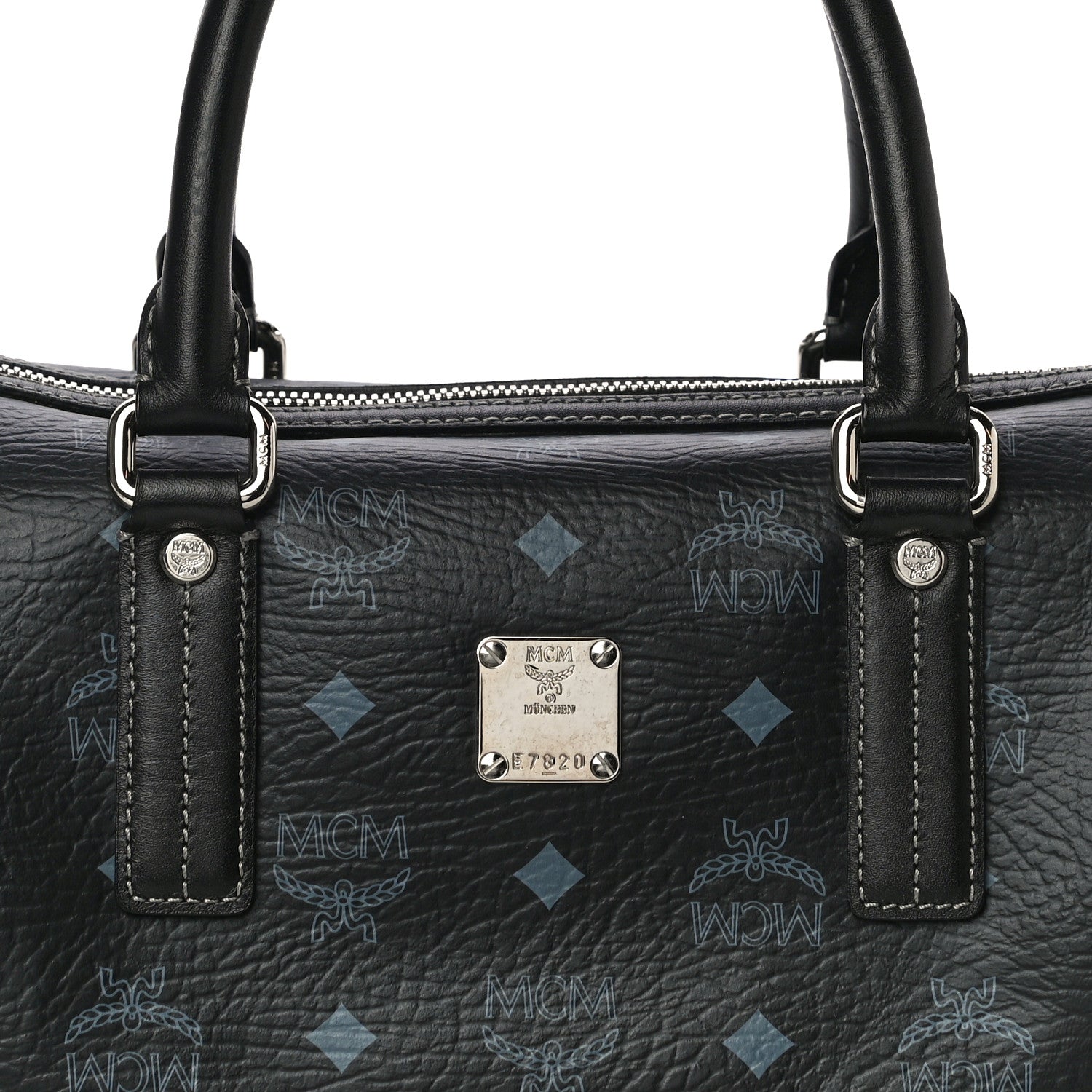 MCM Visetos Small Boston Bag Black 6 of 8