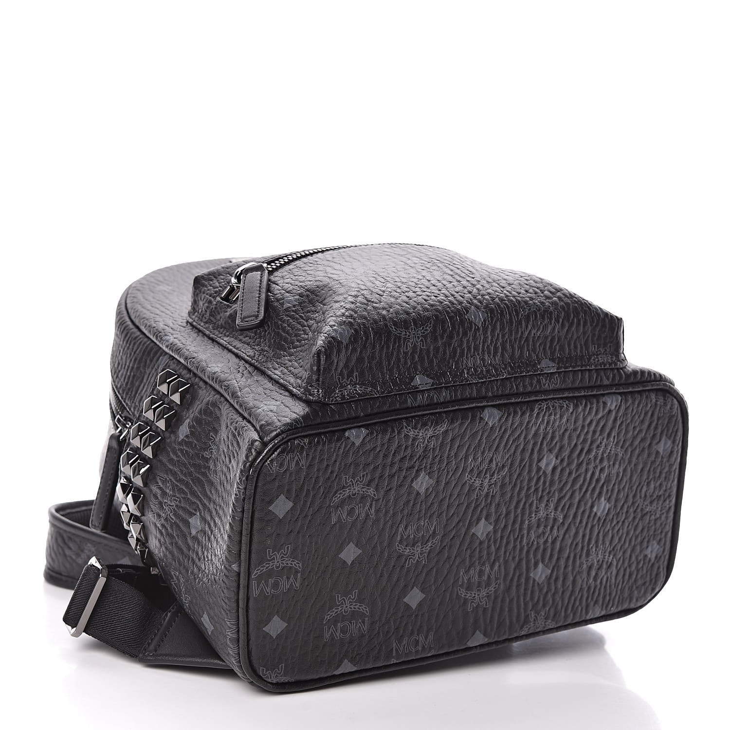 MCM Visetos Small Side Stud Stark Backpack Black 4 of 11