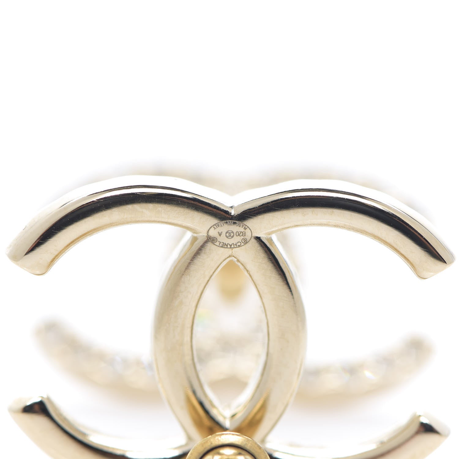 Chanel Baguette Crystal High Society CC Earrings Gold 3 of 3