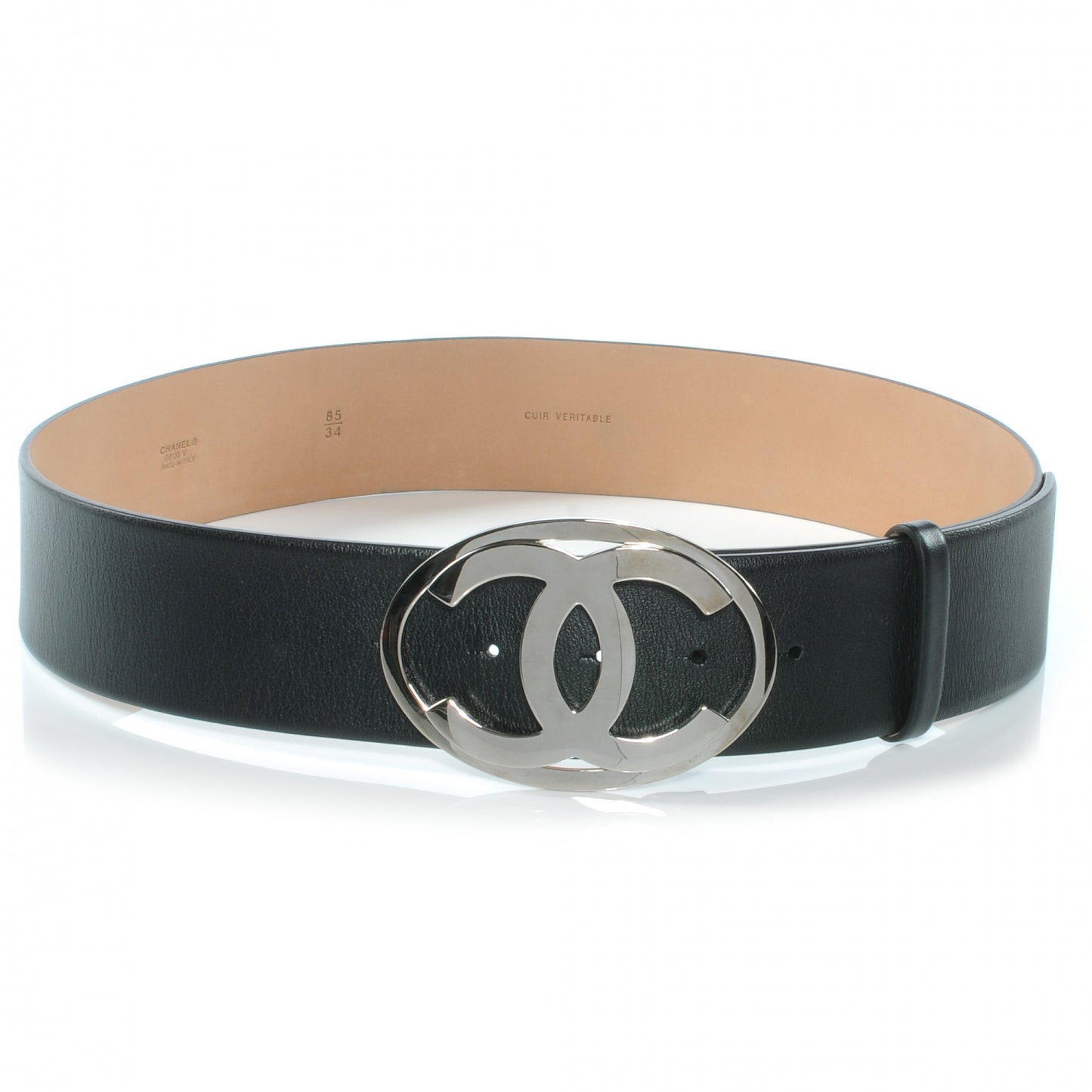 Leather CC Logo Belt 85 34 Black