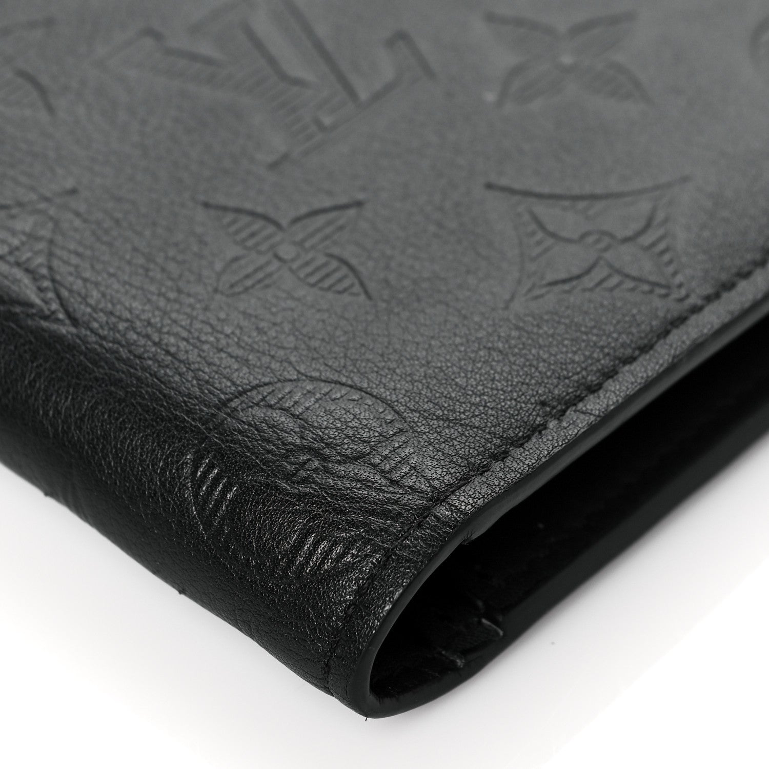 Louis Vuitton Calfskin Monogram Shadow Brazza Wallet Black 8 of 10