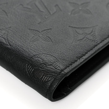 Louis Vuitton Calfskin Monogram Shadow Brazza Wallet Black 8 of 10