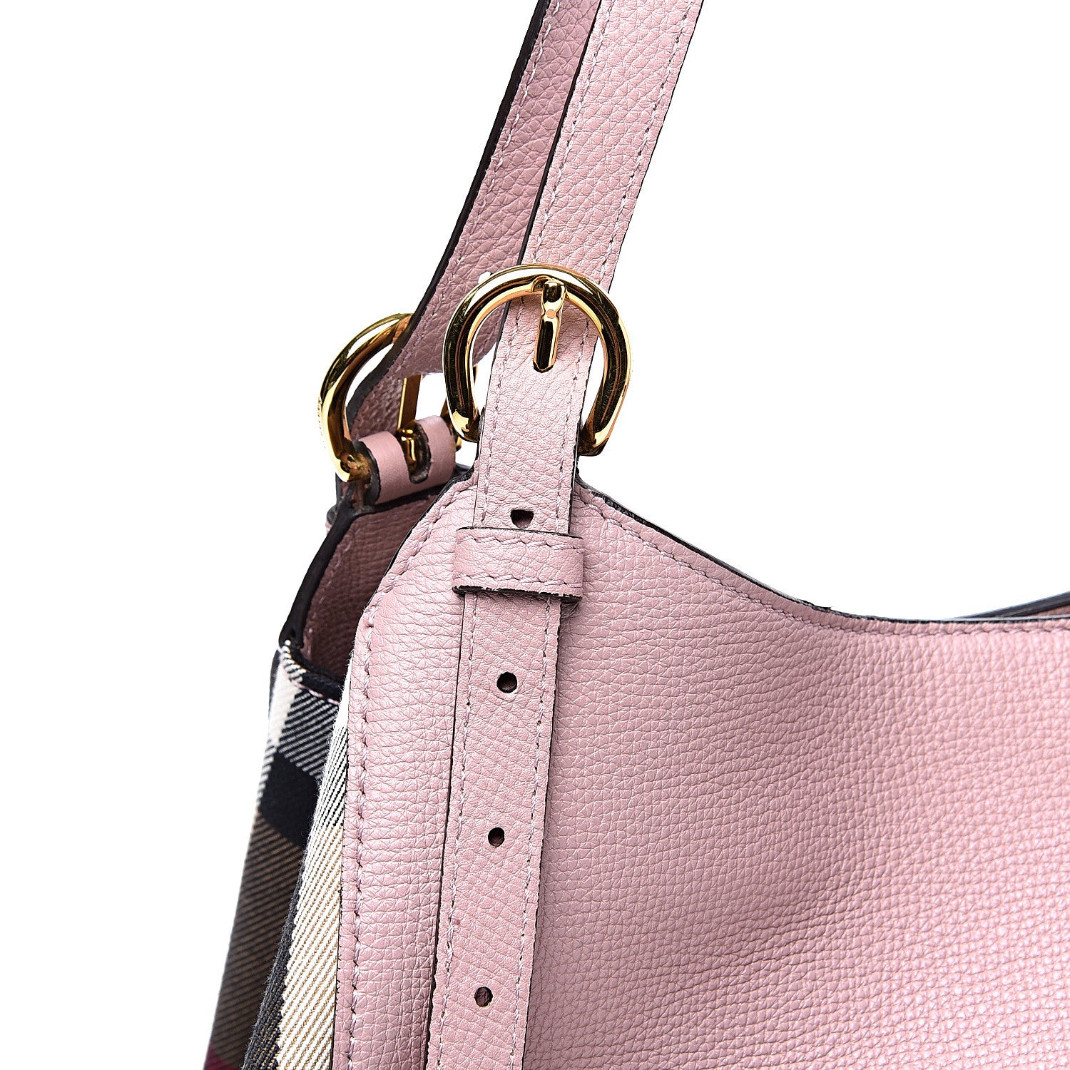 Burberry Grainy Calfskin House Check Small Canterbury Tote Pale Orchid 5 of 5