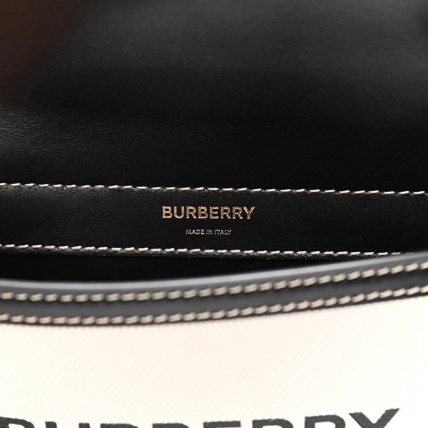 Smooth Calfskin Canvas Horseferry Print Mini Title Bag with Pocket Black
