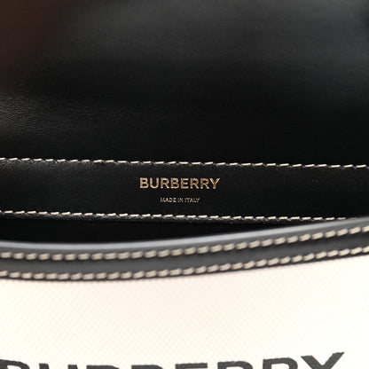 Burberry Smooth Calfskin Canvas Horseferry Print Mini Title Bag with Pocket Black 13 of 18