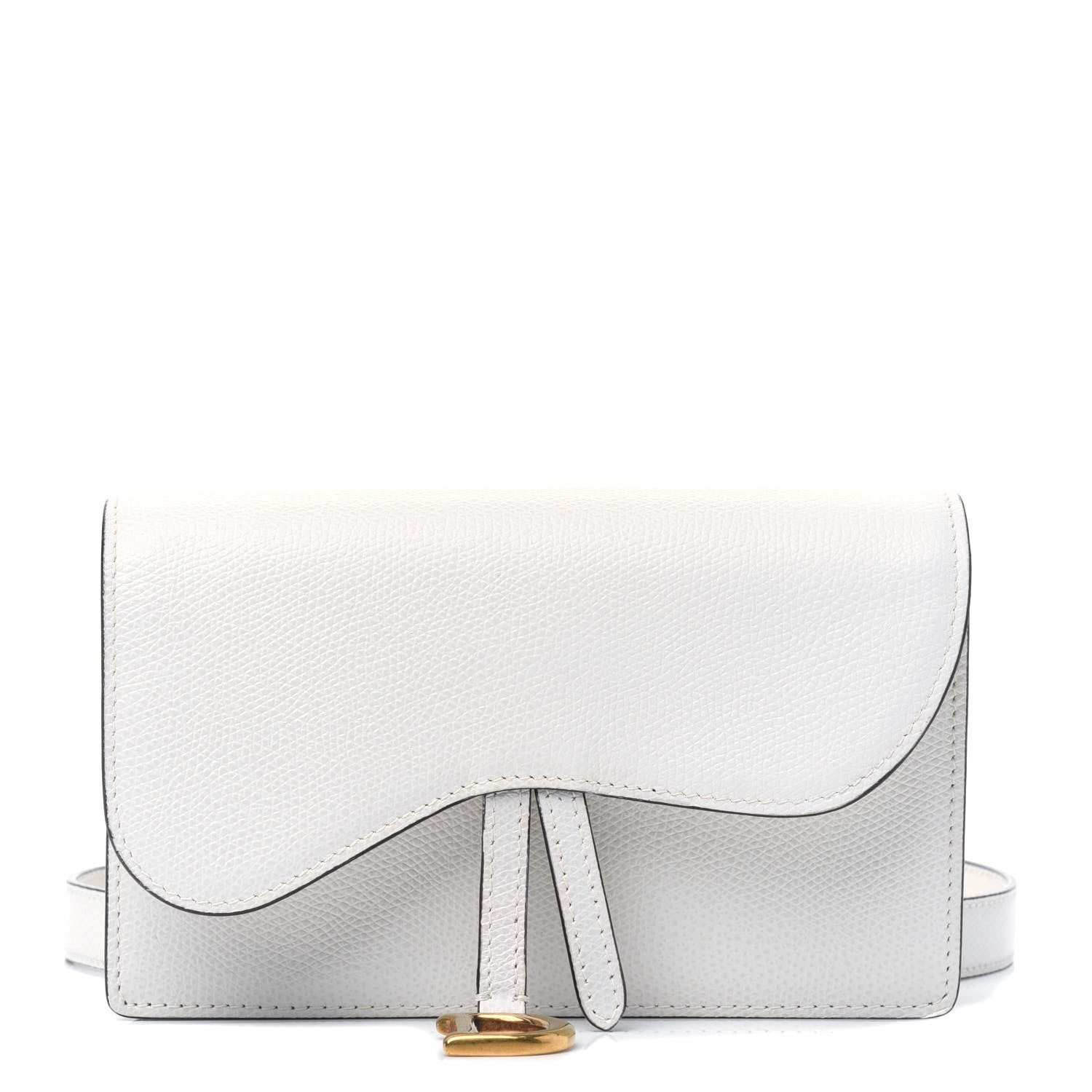 Christian Dior Grained Calfskin Saddle Belt Bag White 1 of 15