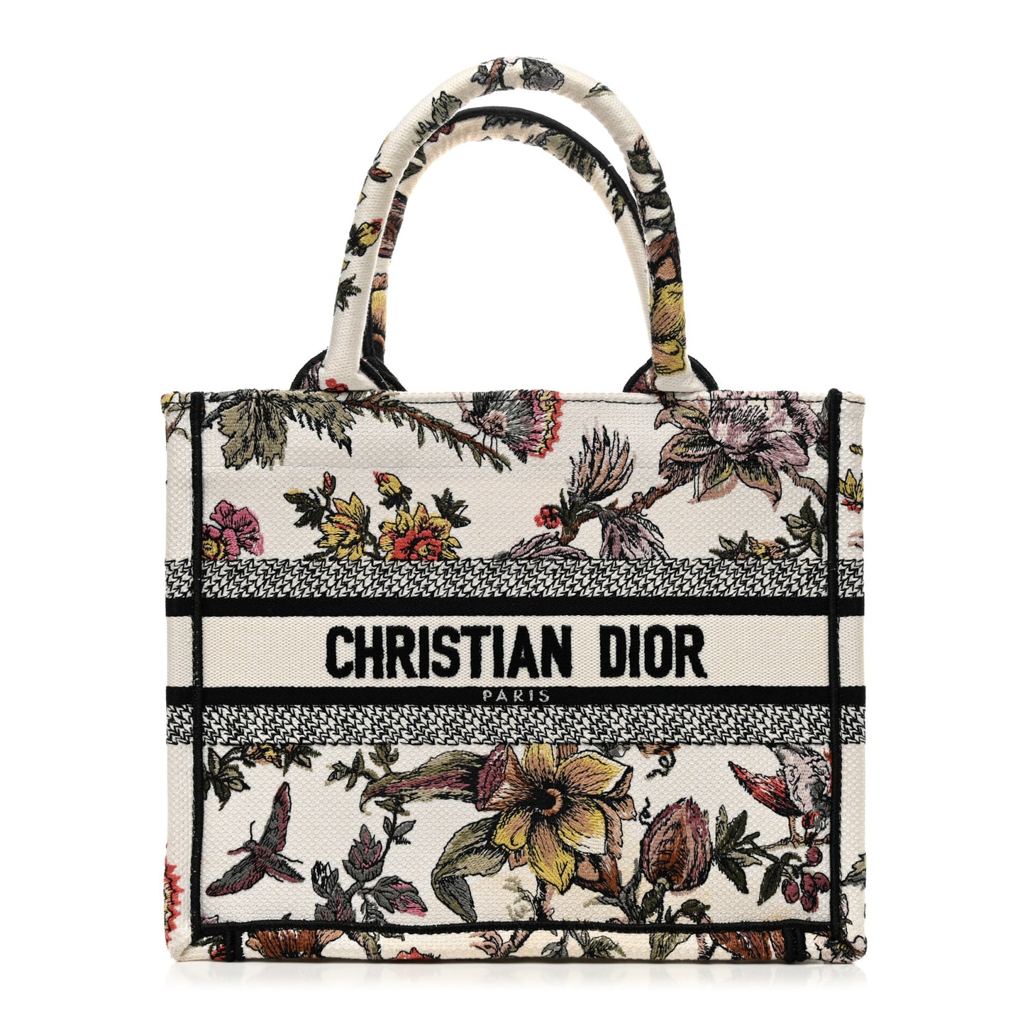 Canvas Embroidered Small Jardin Botanique Book Tote Multicolor Multicolor