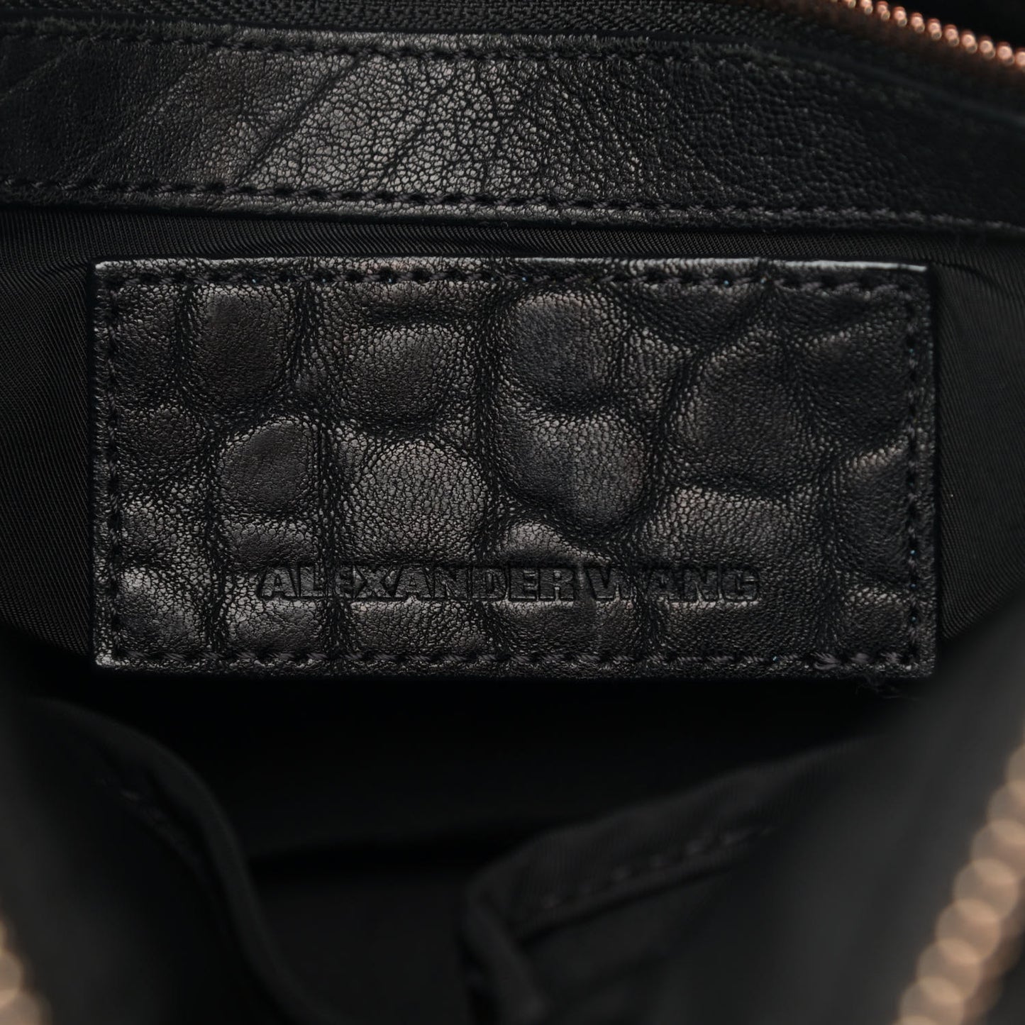 Pebbled Lambskin Rocco Black Rose Gold Hardware
