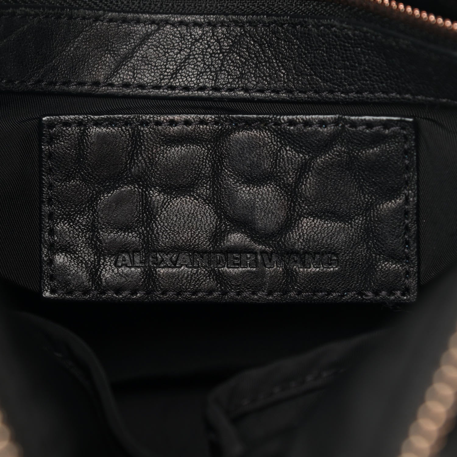 Alexander Wang Pebbled Lambskin Rocco Black Rose Gold Hardware 6 of 15
