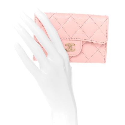Chanel Caviar Quilted Flap Card Holder Wallet Light Pink 2 of 9